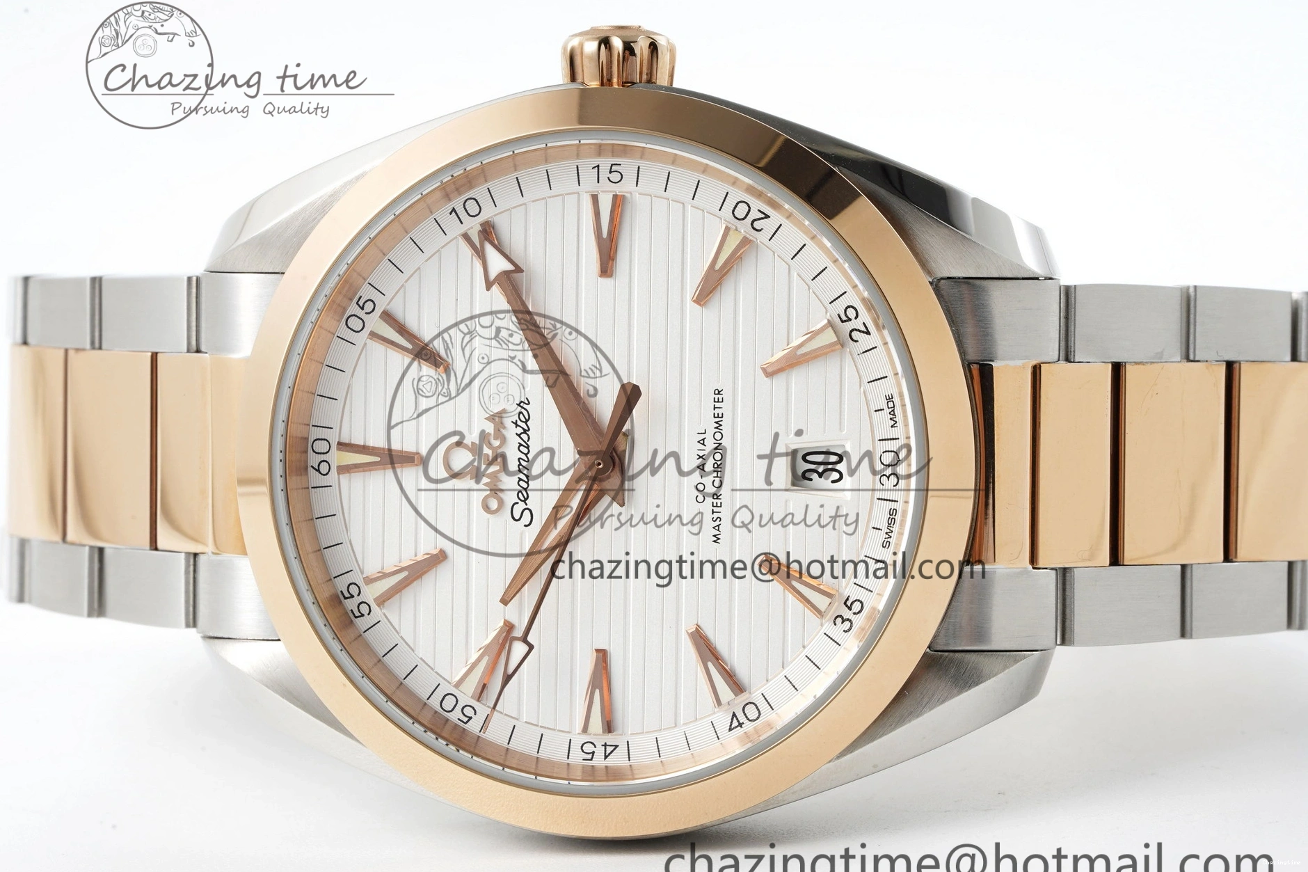 0104 Aqua Terra 150M SS RG JQK 1:1 Best Edition White Dial on SS RG Bracelet A OnTrend 7828